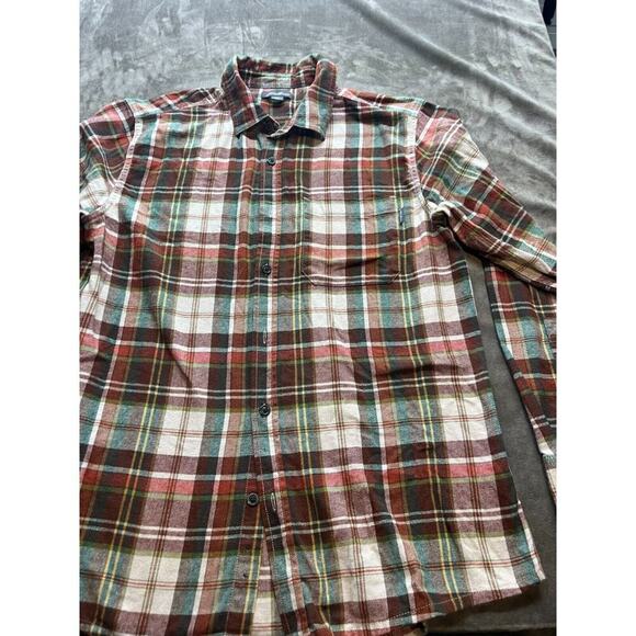 Eddie Bauer‎ Shirt Men's Large Flannel Classic Fit Red Green Plaid Long Sleeve - Picture 1 of 5